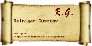 Reiniger Gusztáv névjegykártya