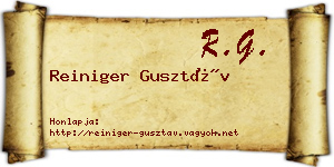Reiniger Gusztáv névjegykártya